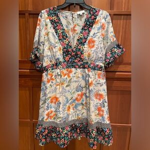 Umgee floral boho mini dress